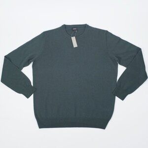 New J Crew 100% cashmere sweater sz Large green crewneck